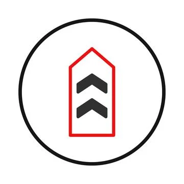 Geometric composition with chevron shapes in a red frame creates a unique a.. Stock Illustration