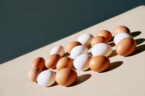 Geometric composition from chicken egg Stock Photos