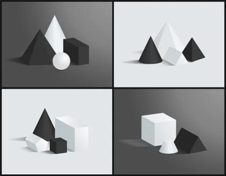 Geometric Composition, Color Vector Illustration Illustrazione stock