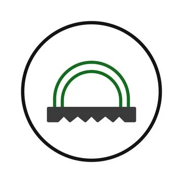 Geometric composition with curved arches and toothed base creating abstract.. Stock Illustration