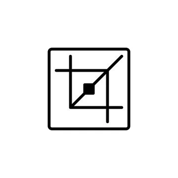 Geometric composition with intersecting lines and square frame offering a v.. 库存插图