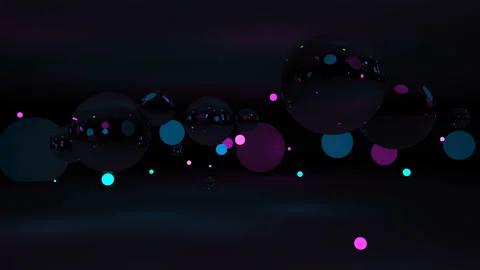 A geometric composition of levitating spheres of different brightness and glass Stock Footage 121465240