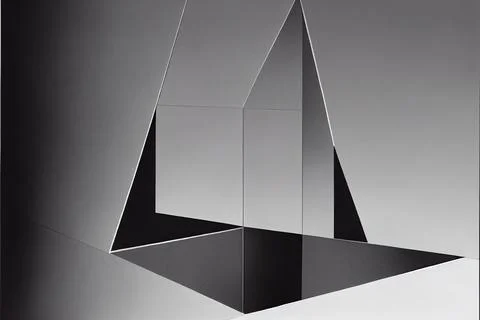 Geometric composition made of curved elements, 3d illustration Stock Illustration