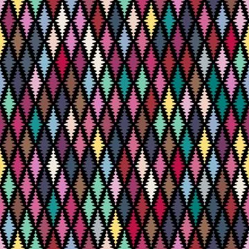 Geometric composition of multicolor diamond shape elements. Vector image. Illustrazione stock