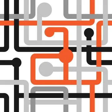 Geometric composition with multicolored lines. Seamless vector pattern. Stock Illustration