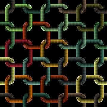 Geometric composition of multicolored squares. Seamless vector pattern. Stock Illustration