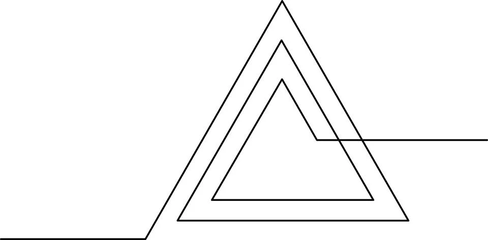 A geometric composition of overlapping triangles and a horizontal line Vector Stock Illustration