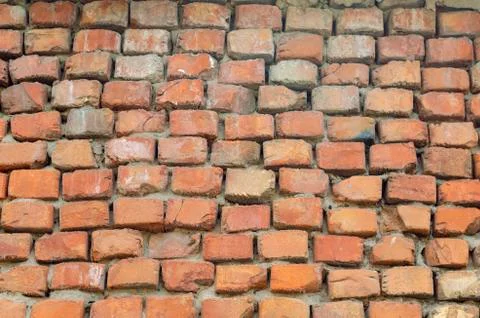 Geometric composition of rectangular clay bricks. Stock Photos