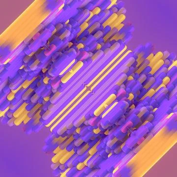 Geometric composition of rhythmically arranged objects. 3d render illustration 스톡 일러스트