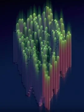 Geometric composition with soaring columns. 3d rendering digital illustration Stock Illustration
