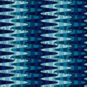 Geometric composition of wavy zig-zag stripes. Seamless pattern. Stock Illustration