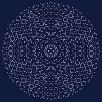 Geometric concentric circles pattern on dark background Stock Illustration