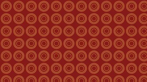 Geometric concentric circles pattern on deep red background Stock Illustration