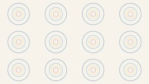 Geometric concentric circles pattern with gradient fill on plain background Stock Illustration