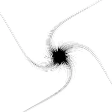 Geometric concentric element. Abstract spiral shape on white Illustrazione stock