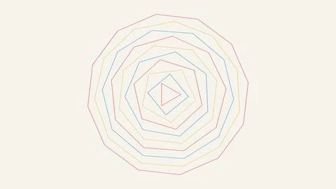 Geometric concentric hexagon pattern with layered lines and diamond center Stock Illustration