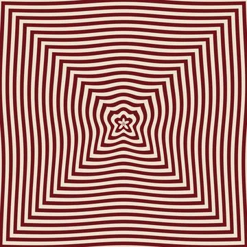 Geometric concentric pattern with star center abstract design Stock Illustration