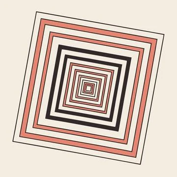 Geometric Concentric Squares Abstract Vector Design Stock Illustration