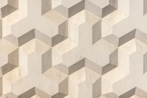 Geometric concrete wall pattern with a three-dimensional cubic design Foto stock
