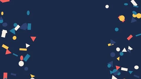 Geometric confetti falling on both sides leaving empty center for text vect.. Stock Illustration