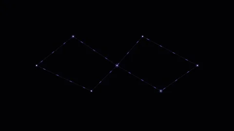 A geometric constellation formed by glowing dots connected by fine lines Stock-Footage 338309897