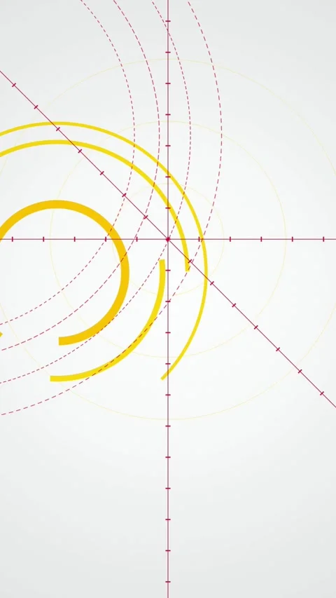Geometric coordinate system rotating seamlessly loop Stockbeeldmateriaal 346503716