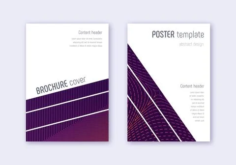 Geometric cover design template set. Violet abstra Illustrazione stock
