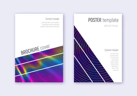 Geometric cover design template set. Rainbow abstr 스톡 일러스트