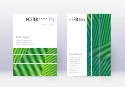 Geometric cover design template set. Green abstrac Illustrazione stock