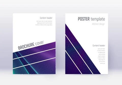 Geometric cover design template set. Neon abstract Stock Illustration