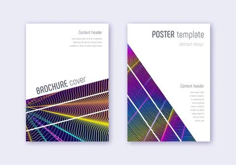 Geometric cover design template set. Rainbow abstr Illustrazione stock