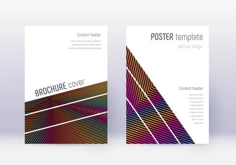 Geometric cover design template set. Rainbow abstr Illustrazione stock