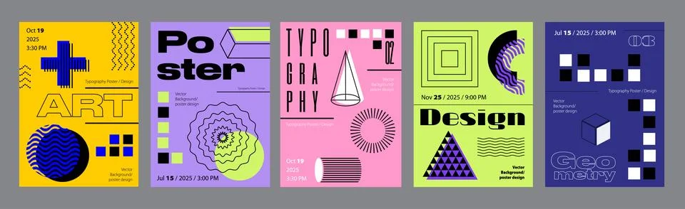 Geometric Cover Layout Templates Stock Illustration