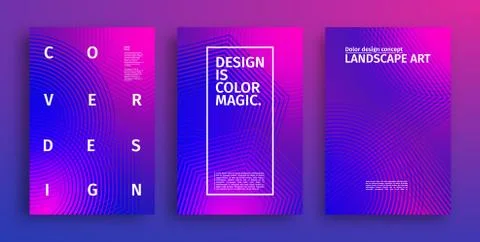 Geometric covers design. Future Web pattern vector with colorful gradients Stock Illustration