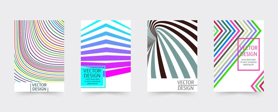 Geometric covers template set Stock Illustration