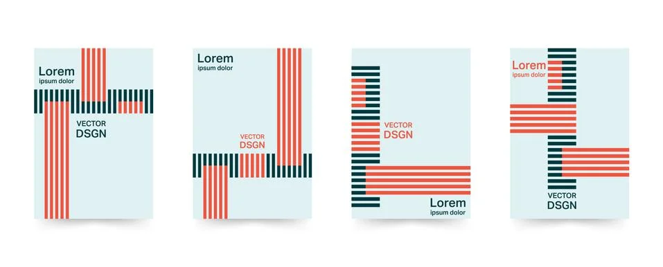 Geometric covers template set Stock Illustration