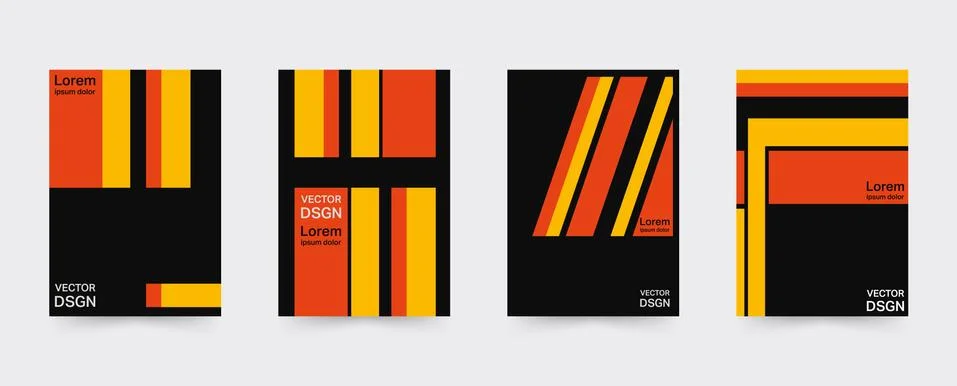 Geometric covers template set Stock Illustration
