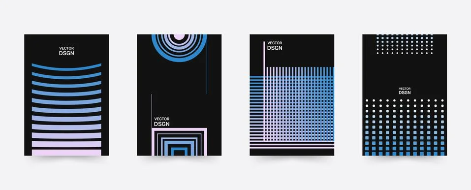 Geometric covers template set Stock Illustration