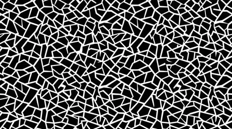 Geometric cracked glass pattern with sharp white lines on black background .. Stock Illustration