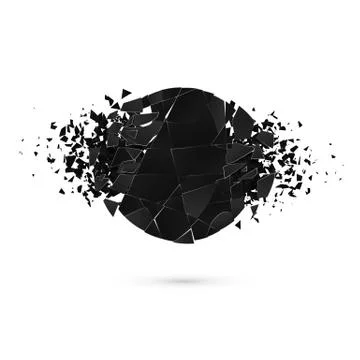 Geometric creative banners with space for text. Abstract explosion of black r Stock Illustration