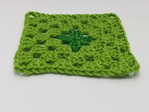 Geometric crochet granny square pattern Stock Photos