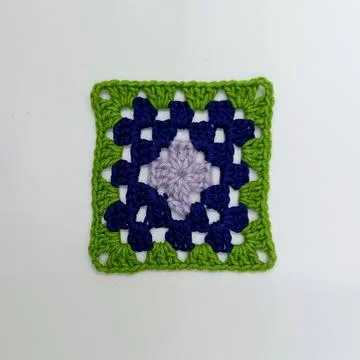 Geometric crochet granny square pattern Stock Photos