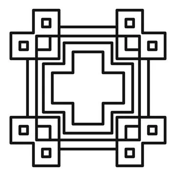 Geometric cross forming a complex pixel art design 스톡 일러스트