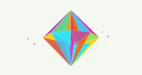 Geometric Crystal Facets Animation Loop Background 스톡 동영상 334293958