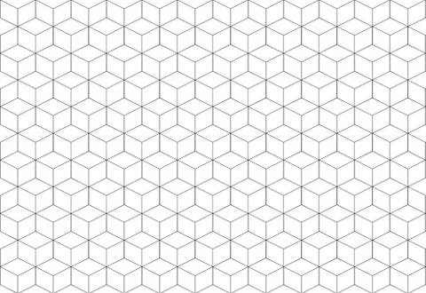 Geometric cube abstract background Line seamless pattern cube shape-Illustration Stock Illustration