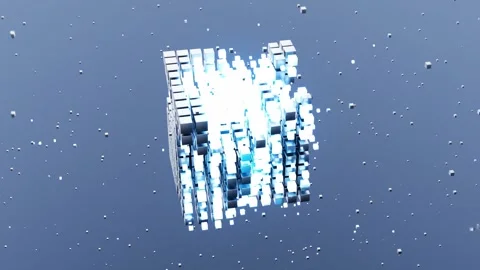 Geometric cube animation background plays in a loop 動画素材 340557775