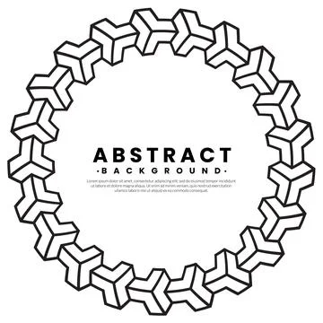 Geometric cube circle pattern background. Monochrome concept. Stock Illustration