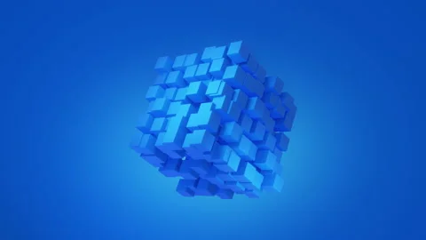 Geometric cube data technology background Stock Footage 233312841