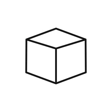 Geometric Cube Icon Perfect for 3D and Design Elements Stock Illustration