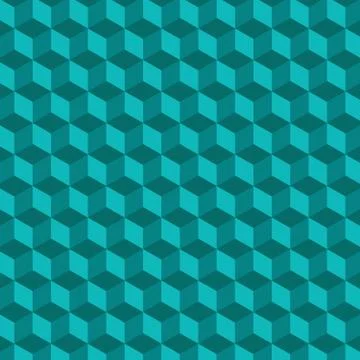 Geometric cube Pattern. Blue Background. Stock-Illustration